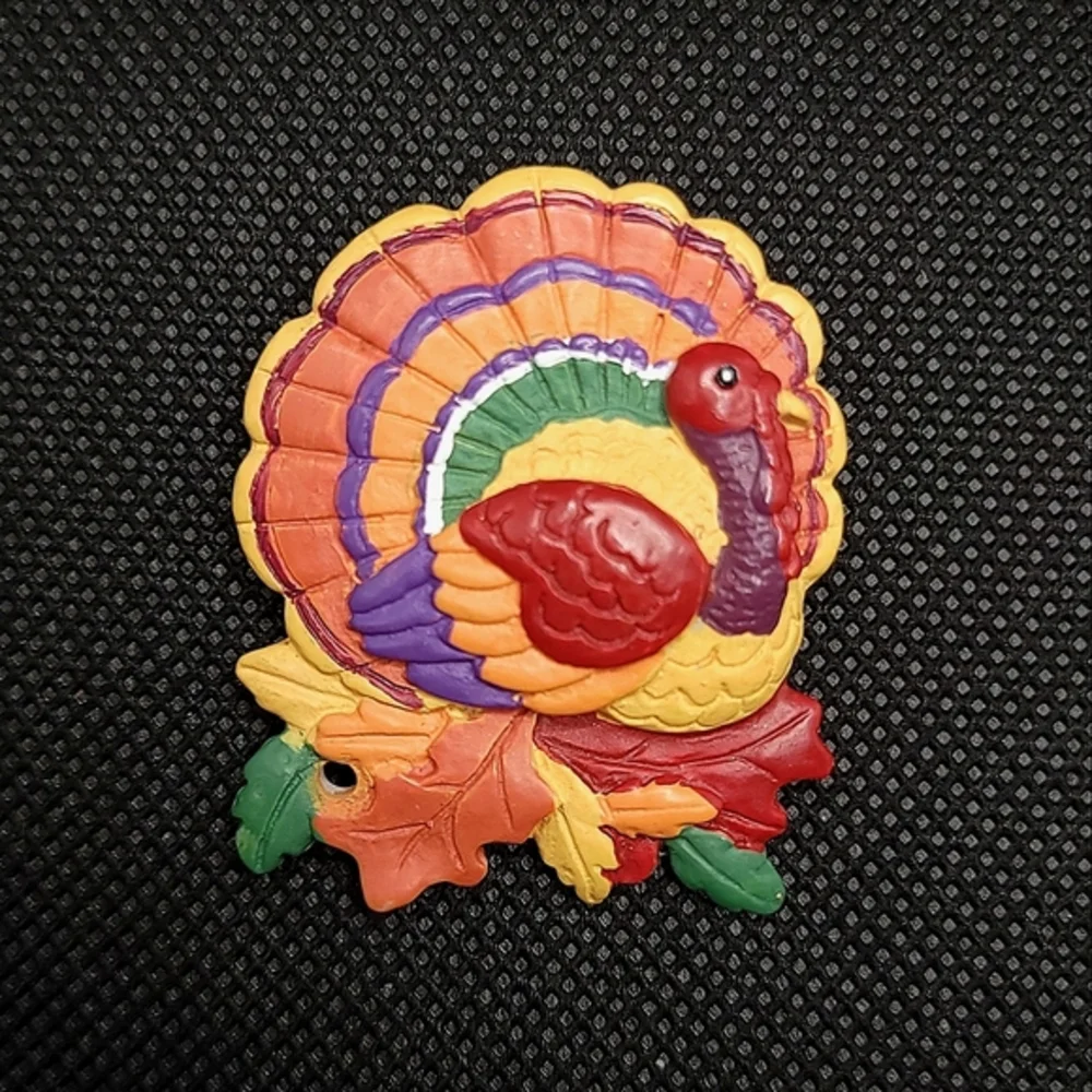 Vintage Hallmark Turkey Brooch Pin Fall Autumn Thanksgiving